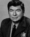The photo image of Claude Akins, starring in the movie "Battle for the Planet of the Apes"