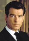 The photo image of Pierce Brosnan, starring in the movie "007 GoldenEye"