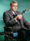 The photo image of Raymond Burr, starring in the movie "Rear Window"