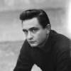 The photo image of Johnny Cash, starring in the movie "The Road to Nashville"