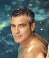 The photo image of George Clooney, starring in the movie "Leatherheads"