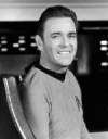 The photo image of James Doohan, starring in the movie "Star Trek III: The Search for Spock"