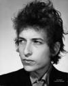 The photo image of Bob Dylan, starring in the movie "The People Speak"