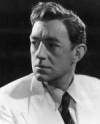The photo image of Alec Guinness, starring in the movie "Mute Witness"