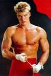The photo image of Dolph Lundgren, starring in the movie "Command Performance"