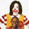 The photo image of Ronald McDonald, starring in the movie "Super Size Me"