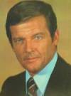 The photo image of Roger Moore, starring in the movie "007 Live and Let Die"