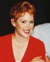 The photo image of Molly Ringwald, starring in the movie "Pretty in Pink"