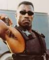 The photo image of Wesley Snipes, starring in the movie "Rising Sun"