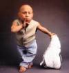The photo image of Verne Troyer, starring in the movie "Bubble Boy"