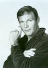 The photo image of Adam West, starring in the movie "Robinson Crusoe on Mars"