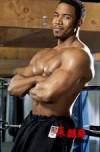 The photo image of Michael Jai White, starring in the movie "Blood and Bone"