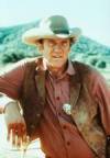 The photo image of James Arness, starring in the movie "Hondo"