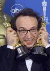 The photo image of Roberto Benigni, starring in the movie "Life Is Beautiful"