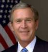 The photo image of George W. Bush, starring in the movie "New World Order"