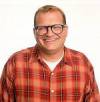 The photo image of Drew Carey, starring in the movie "Robots"