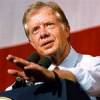 The photo image of Jimmy Carter, starring in the movie "Capitalism: A Love Story"