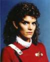 The photo image of Robin Curtis, starring in the movie "Star Trek III: The Search for Spock"