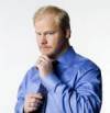 The photo image of Jim Gaffigan, starring in the movie "Shoot First and Pray You Live (Because Luck Has Nothing to Do with It)"