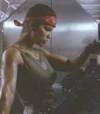The photo image of Jenette Goldstein, starring in the movie "Aliens"