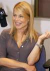 The photo image of Linda Hamilton, starring in the movie "The Terminator"