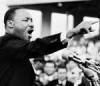 The photo image of Martin Luther King, starring in the movie "Naqoyqatsi: Life as War"
