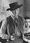 The photo image of William Lundigan, starring in the movie "Dodge City"