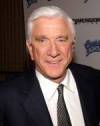 The photo image of Leslie Nielsen, starring in the movie "Airplane!"