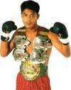 The photo image of Samart Payakarun, starring in the movie "Dynamite Warrior"