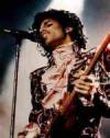 The photo image of Prince, starring in the movie "Purple Rain"