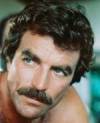 The photo image of Tom Selleck, starring in the movie "Runaway"