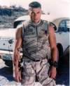 The photo image of Jean-Claude Van Damme, starring in the movie "Universal Soldier"
